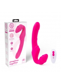 Розовый безремневой страпон на радиоуправлении Strapless Together - 22 см. - Together Toy - купить с доставкой в Мытищах