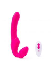 Розовый безремневой страпон на радиоуправлении Strapless Together - 22 см. - Together Toy - купить с доставкой в Мытищах