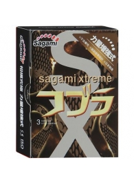 Суженные к основанию презервативы Sagami Xtreme COBRA - 3 шт. - Sagami - купить с доставкой в Мытищах