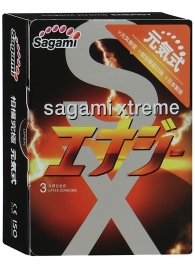 Презервативы Sagami Xtreme ENERGY с ароматом энергетика - 3 шт. - Sagami - купить с доставкой в Мытищах