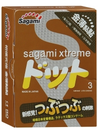 Презервативы Sagami Xtreme FEEL UP с точечной текстурой и линиями прилегания - 3 шт. - Sagami - купить с доставкой в Мытищах