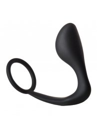 Черное эрекционное кольцо с анальной пробкой Anal Plug With Cockring - Dream Toys - в Мытищах купить с доставкой