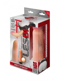 Телесный страпон Harness LESBI с вагинальной пробкой - 16,5 см. - LOVETOY (А-Полимер) - купить с доставкой в Мытищах