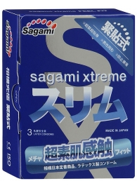 Розовые презервативы Sagami Xtreme FEEL FIT 3D - 3 шт. - Sagami - купить с доставкой в Мытищах