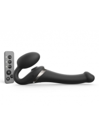 Черный безремневой страпон Multi Orgasm Size S с клиторальной стимуляцией - Strap-on-me - купить с доставкой в Мытищах