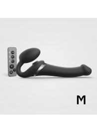 Черный безремневой страпон Multi Orgasm Size M с клиторальной стимуляцией - Strap-on-me - купить с доставкой в Мытищах