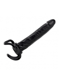 Чёрная насадка-фаллос для двойного проникновения INFLATABLE DILDO SLIM DONG  - 13,5 см. - Toyz4lovers - в Мытищах купить с доставкой