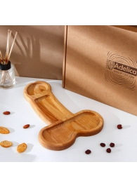 Деревянное блюдо для подачи в форме члена (32,5 х 20 х 1,7 см) - Сима-Ленд - купить с доставкой в Мытищах