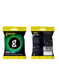 Ультратонкие презервативы Ganzo Ultra thin в мягкой упаковке - 3 шт. - Ganzo - купить с доставкой в Мытищах