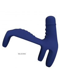 Синяя вибронасадка на пенис Vibrating Penis Sling - Baile - в Мытищах купить с доставкой