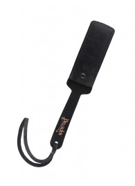 Черный твердый пэддл из натуральной кожи и дерева - 33 см. - Pecado - купить с доставкой в Мытищах