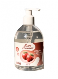 Лубрикант на водной снове Love Protection Strawberry с ароматом клубники - 300 мл. - Lola Games - купить с доставкой в Мытищах