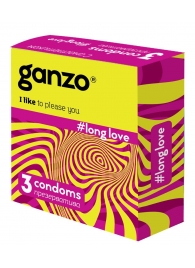 Презервативы с анестетиком для продления удовольствия Ganzo Long Love - 3 шт. - Ganzo - купить с доставкой в Мытищах