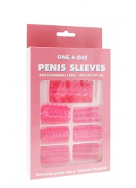 Набор из 7 розовых насадок на пенис ONE-A-DAY PENIS SLEEVES PINK - Seven Creations - в Мытищах купить с доставкой