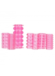 Набор из 7 розовых насадок на пенис ONE-A-DAY PENIS SLEEVES PINK - Seven Creations - в Мытищах купить с доставкой
