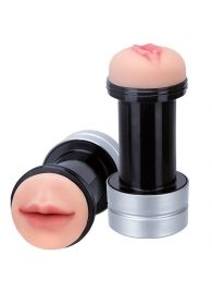 Двусторонний мастурбатор REALSTUFF 2 IN 1 HUMMER MOUTH   VAGINA - ротик и вагина - Dream Toys - в Мытищах купить с доставкой