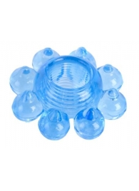Голубая гелевая насадка-цветок - Toyfa Basic - в Мытищах купить с доставкой