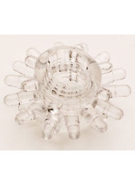 Прозрачное гелевое эрекционное кольцо с шипиками - Toyfa Basic - в Мытищах купить с доставкой