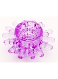 Фиолетовое гелевое эрекционное кольцо с шипиками - Toyfa Basic - в Мытищах купить с доставкой