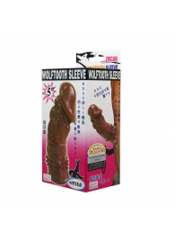 Коричневая насадка на пенис Wolftooth Sleeve - 13 см. - Baile - в Мытищах купить с доставкой
