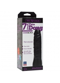 Насадка-фаллоимитатор для страпон-систем Vac-U-Lock CodeBlack 7 Inch Thin Dong - 18,3 см. - Doc Johnson - купить с доставкой в Мытищах