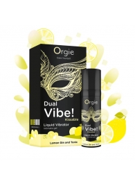 Съедобный жидкий вибратор Dual Vibe! со вкусом лимонного джина с тоником - 15 мл. - ORGIE - купить с доставкой в Мытищах