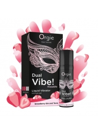 Съедобный жидкий вибратор Dual Vibe! со вкусом клубничного джина с тоником - 15 мл. - ORGIE - купить с доставкой в Мытищах