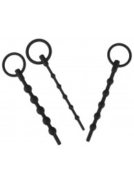 Набор из 3 черных силиконовых уретральных стимуляторов Training Set - Orion - купить с доставкой в Мытищах