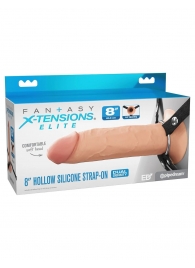 Полый страпон на ремнях 8’’ Hollow Silicone Strap-on - Pipedream - купить с доставкой в Мытищах