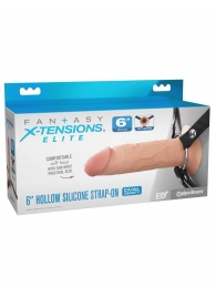 Полый страпон на ремнях 6’’ Hollow Silicone Strap-on - Pipedream - купить с доставкой в Мытищах