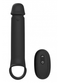 Черная насадка-удлинитель с вибрацией Vibrating Extender With Remote - Dream Toys - в Мытищах купить с доставкой