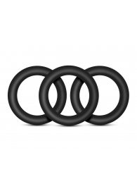 Набор из 3 черных эрекционных колец Black Small Penis Rings - Blush Novelties - в Мытищах купить с доставкой