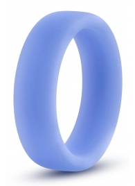 Голубое люминесцентное кольцо Silicone Glo Cock Ring - Blush Novelties - в Мытищах купить с доставкой