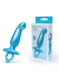 Голубая анальная пробка для массажа простаты Hither Silicone Prostate Plug - 14,3 см. - b-Vibe - в Мытищах купить с доставкой