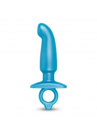 Голубая анальная пробка для массажа простаты Hither Silicone Prostate Plug - 14,3 см. - b-Vibe - в Мытищах купить с доставкой