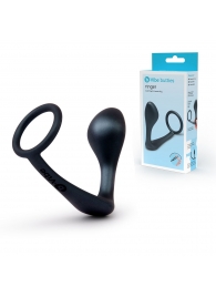Черное эрекционное кольцо со стимулятором простаты Ringer Cock Ring   Plug - b-Vibe - в Мытищах купить с доставкой