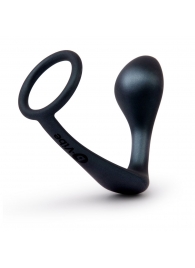 Черное эрекционное кольцо со стимулятором простаты Ringer Cock Ring   Plug - b-Vibe - в Мытищах купить с доставкой