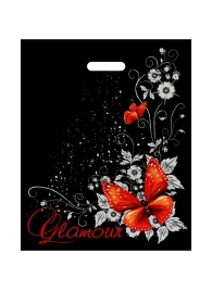 Черный пакет Glamour с вырубной ручкой (38х47 см) - Сима-Ленд - купить с доставкой в Мытищах