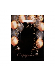 Пакет с вырубной ручкой и принтом в виде шариков (30х40 см) - Сима-Ленд - купить с доставкой в Мытищах