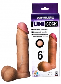 Насадка для страпона фаллической формы UNICOCK 6  - 18 см. - LOVETOY (А-Полимер) - купить с доставкой в Мытищах
