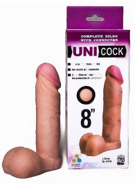 Фаллическая насадка для страпона UNICOCK 8  - 20 см. - LOVETOY (А-Полимер) - купить с доставкой в Мытищах