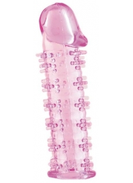Розовая насадка на пенис с шипами - 12,5 см. - A-toys - в Мытищах купить с доставкой