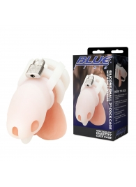 Белая клетка для пениса Silicone Small 2 in Cock Cage With Ball Divider - BlueLine - купить с доставкой в Мытищах