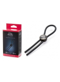 Тёмно-серое эрекционное кольцо с зажимом Again and Again Adjustable Cock Ring - Fifty Shades of Grey - в Мытищах купить с доставкой