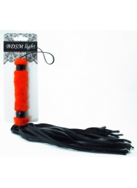Нежная плеть с красным мехом BDSM Light - 43 см. - БДСМ Арсенал - купить с доставкой в Мытищах
