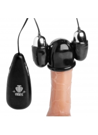 Черная стимулирующая насадка для головки полового члена Multi Speed Vibrating Penis Head Teaser - XR Brands - в Мытищах купить с доставкой