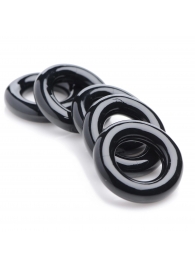 Комплект из 5 черных эрекционных колец для мошонки Ring Master Custom Ball Stretcher Kit - XR Brands - в Мытищах купить с доставкой