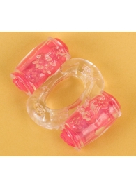 Прозрачное виброкольцо с двумя вибропульками - Toyfa Basic - в Мытищах купить с доставкой