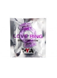 Фиолетовое виброкольцо с двумя вибропульками - Toyfa Basic - в Мытищах купить с доставкой