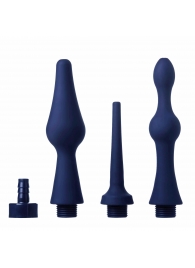 Набор из 3 универсальных насадок для анального душа Universal 3 Piece Silicone Enema Attachment Set - XR Brands - купить с доставкой в Мытищах